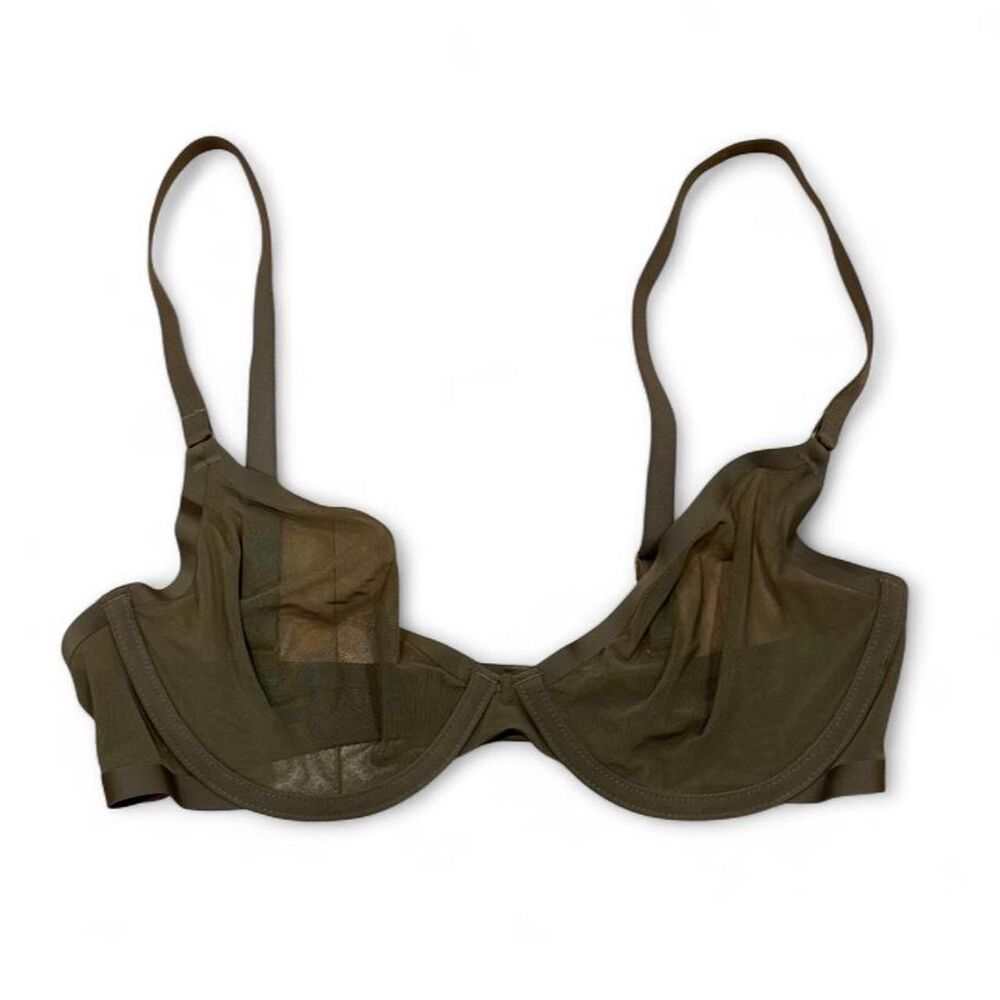 Cuup Women's Green and Khaki Bra